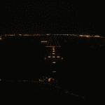 runway lights at night